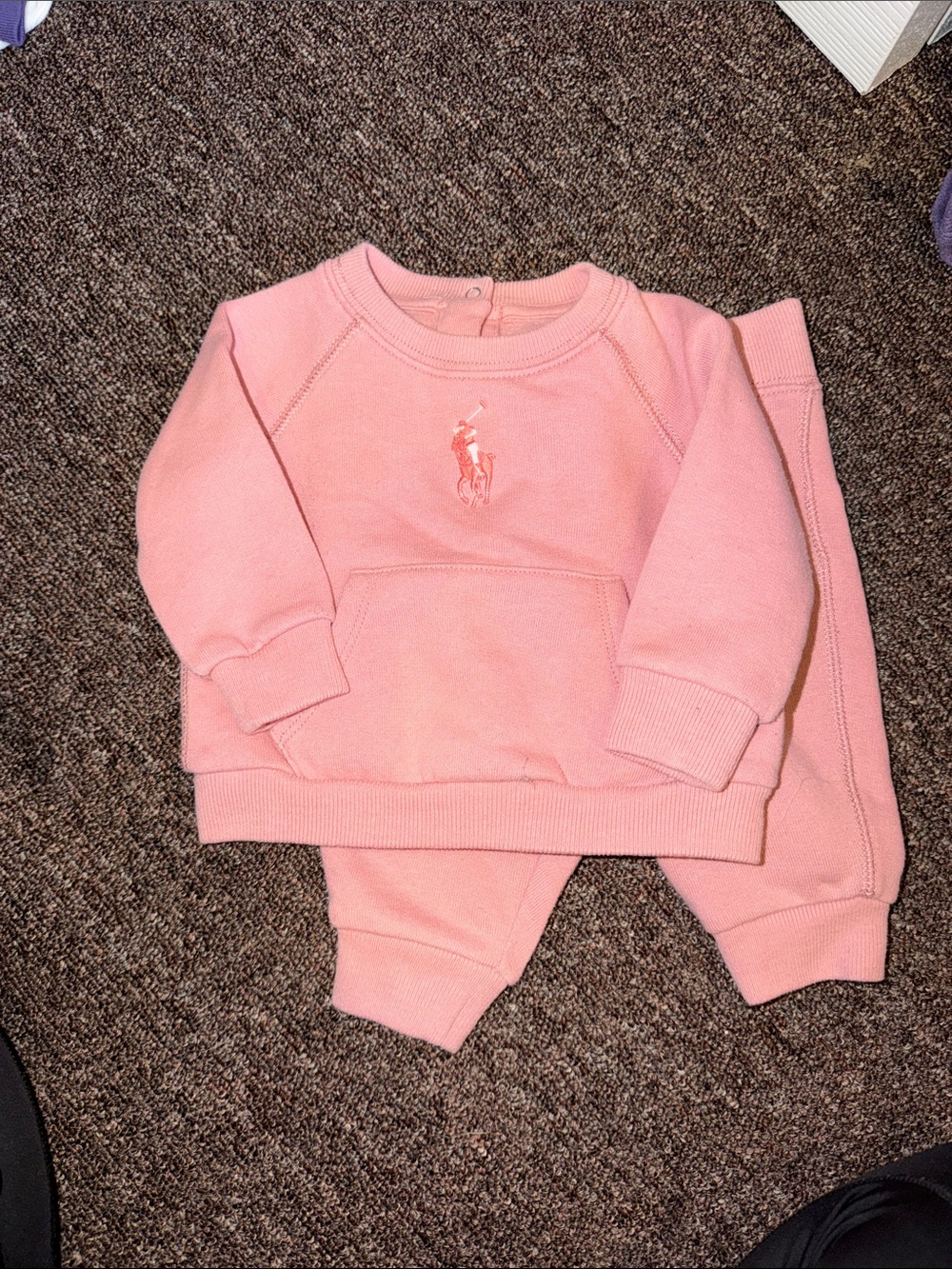 Ralph Lauren Pink Sweatshirt and Jogger Set for baby